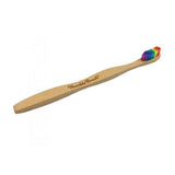 Bamboo toothbrush with soft rainbow bristles