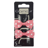 Hair clips with a bow Pink 2 pcs