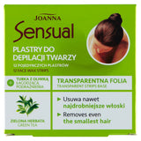 Sensual facial hair removal patches Green Tea 12pcs + tube with olive soothing irritation 10ml