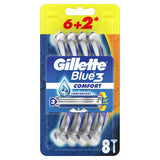 Blue 3 Comfort disposable razors for men 8pcs