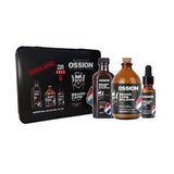 Ossion Premium Barber Beard Set Beard Shampoo 100ml + Beard Balm 100ml + Beard Oil 20ml Metal Box