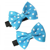 Hair clips with a bow Blue 2 pcs