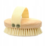 Massage and body wash brush with soft tampico fiber