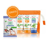 Travel Size sunscreen set aloe sunscreen SPF30 75ml + after sun lotion 75ml + aloe sunscreen SPF50 75ml + after sun mask