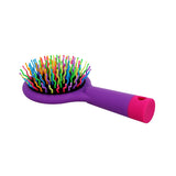 Handy Hair Brush With Mirror Lavender Floral hairbrush with mirror