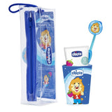 Travel Set toothbrush travel kit toothpaste + toothbrush + cup + case 3-6l Blue