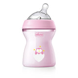 NaturalFeeling plastic bottle with a silicone teat, medium flow 2m + Pink 250ml