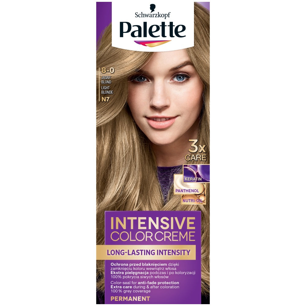 Intensive Color Creme Hair dye in cream 8-0 (N7) Light Blonde ...