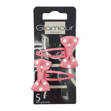 Hair Pins with a bow Pink 2pcs